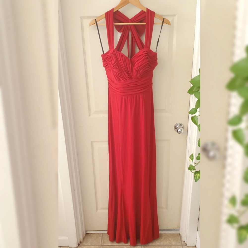 Alloy Red Formal Gown with Bow - Medium / Tall